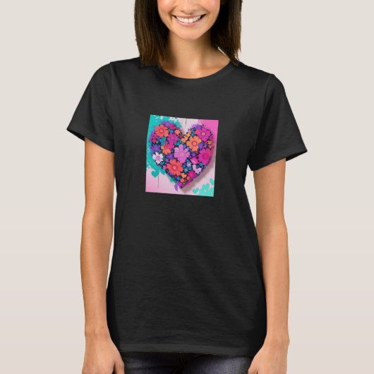 Valentine's Day Love Heart Girlfriend Fiancée Wife Tシャツ (正面)