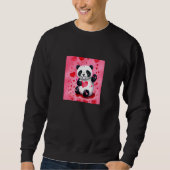 Valentine's Day Love Heart Panda Girlfriend Fiancé スウェットシャツ (正面)