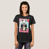 Valentine's Day Love Heart Panda Girlfriend Fiancé Tシャツ (正面フル)