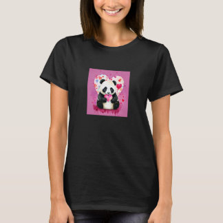 Valentine's Day Love Heart Panda Girlfriend Fiancé Tシャツ