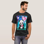 Valentine's Day Love Heart Panda Girlfriend Fiancé Tシャツ (正面フル)