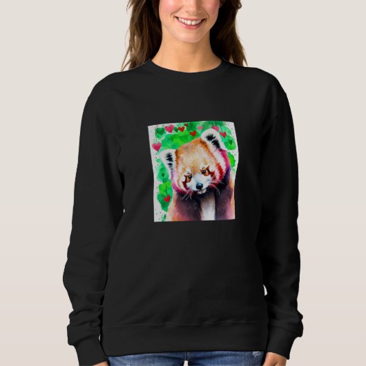 Valentine's Day Love Heart Red Panda Girlfriend Fi スウェットシャツ (正面)