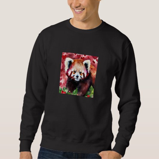 Valentine's Day Love Heart Red Panda Girlfriend Fi スウェットシャツ (正面)