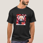 Valentine's Day Love Heart Red Panda Girlfriend Fi Tシャツ (正面)