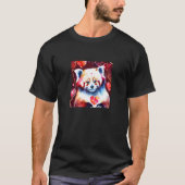 Valentine's Day Love Heart Red Panda Girlfriend Fi Tシャツ (正面)