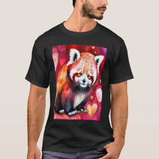 Valentine's Day Love Heart Red Panda Girlfriend Fi Tシャツ