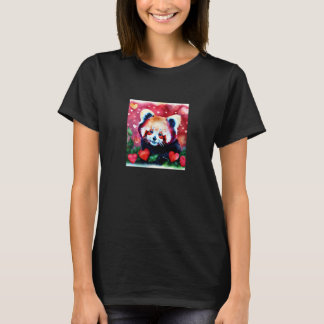 Valentine's Day Love Heart Red Panda Girlfriend Fi Tシャツ