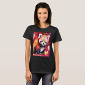 Valentine's Day Love Heart Red Panda Girlfriend Fi Tシャツ (正面フル)