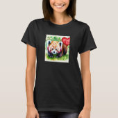 Valentine's Day Love Heart Red Panda Girlfriend Fi Tシャツ (正面)