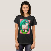 Valentine's Day Love Heart Sheep Girlfriend Fiancé Tシャツ (正面フル)