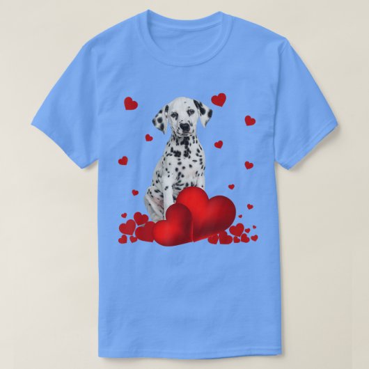 Valentines Day Love Hearts Dalmatian Dog Puppy Lov Tシャツ (デザイン正面)