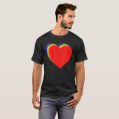 Valentines Day Love Hearts LGBT Gay Pride Flag Equ Tシャツ (正面フル)