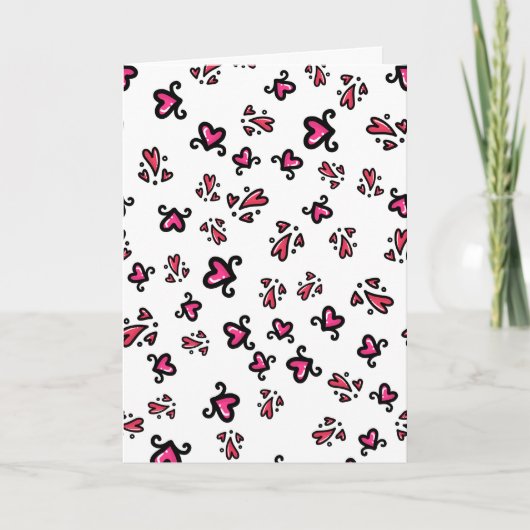 Valentine's Day Love & Hearts Sketchy Doodles, sea シーズンカード (正面)