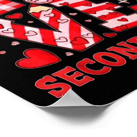 Valentine's Day Love Second Grade Teacher  ポスター (角)