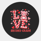 Valentine's Day Love Second Grade Teacher  ラウンドシール (正面)