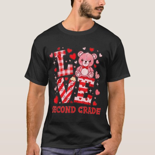 Valentine's Day Love Second Grade Teacher  Tシャツ (正面)