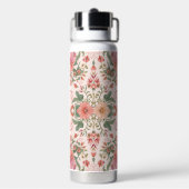 Valentine's Day, Lovely Pink Flowers Pattern  ウォーターボトル (背面)