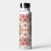 Valentine's Day, Lovely Pink Flowers Pattern  ウォーターボトル (右面)