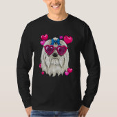 Valentines Day Maltese Heart Couples Maltese Dog Tシャツ (正面)