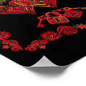 Valentines Day Matching Couple Heart Pajamas Men W ポスター (角)