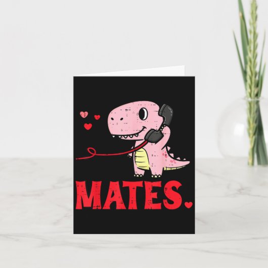 Valentines Day Matching Soulmates Mates Dino Coupl カード (正面)