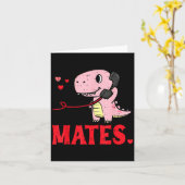 Valentines Day Matching Soulmates Mates Dino Coupl カード (黄色い花)