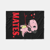 Valentines Day Matching Soulmates Mates Dino Coupl フリースブランケット (正面(横))