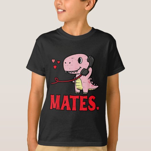 Valentines Day Matching Soulmates Mates Dino Coupl Tシャツ (正面)