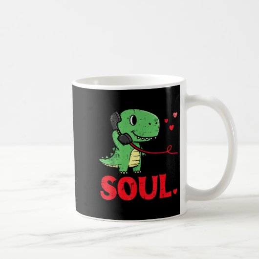 Valentines Day Matching Soulmates Soul Dino Trex C コーヒーマグカップ (右)