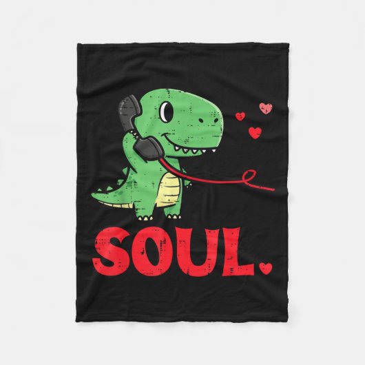 Valentines Day Matching Soulmates Soul Dino Trex C フリースブランケット (正面)