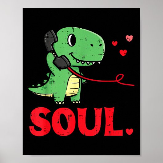 Valentines Day Matching Soulmates Soul Dino Trex C ポスター (正面)