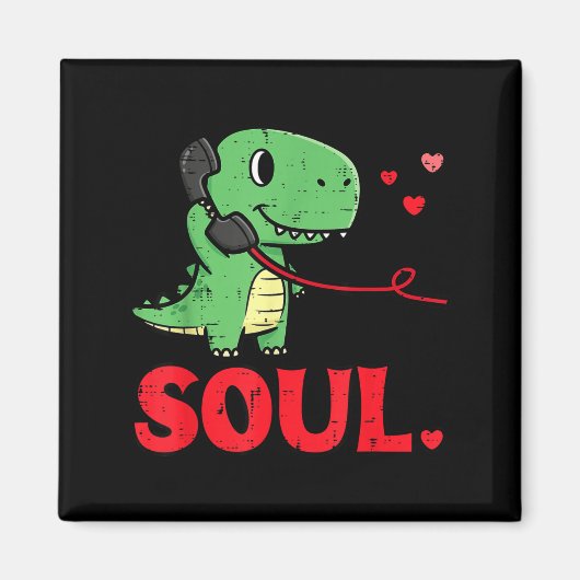 Valentines Day Matching Soulmates Soul Dino Trex C マグネット (正面)