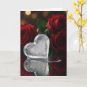 Valentine's Day Melting Ice Heat With Red Roses カード (黄色い花)