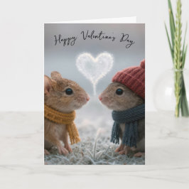 Valentine's Day Mice With a Frosty Heart カード
