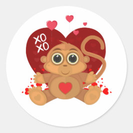 Valentine's Day Monkey  ラウンドシール