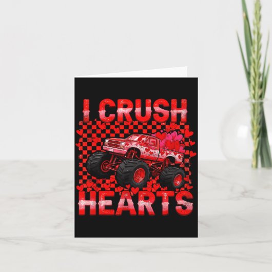 Valentines Day Monster Truck Crush Hearts Toddler  カード (正面)