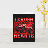 Valentines Day Monster Truck Crush Hearts Toddler  カード (黄色い花)