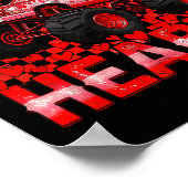 Valentines Day Monster Truck Crush Hearts Toddler  ポスター (角)