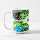 Valentine's Day Mugs Green Floral Design コーヒーマグカップ (左)