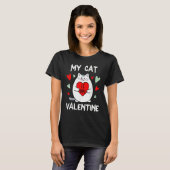 Valentine's Day My Cat Is My Valentine Kitten Hear Tシャツ (正面フル)