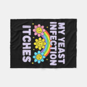 Valentine's Day My Yeast Infection Itches Funny Cr フリースブランケット (正面(横))