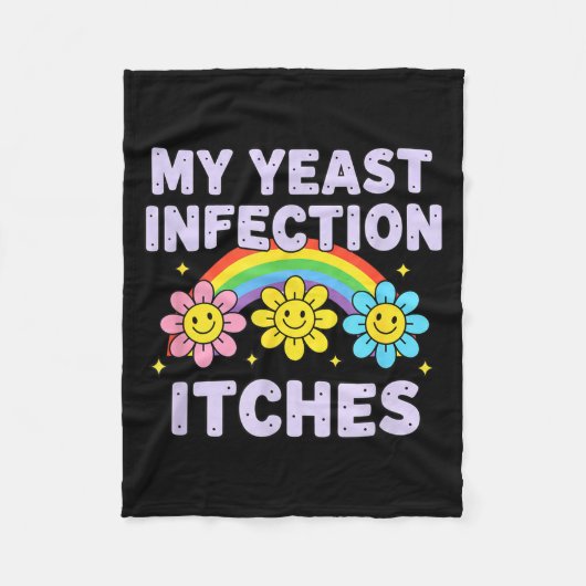 Valentine's Day My Yeast Infection Itches Funny Cr フリースブランケット (正面)