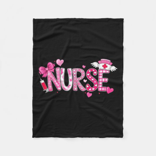 Valentines Day Nurse Graphic Nk Patterns For Woman フリースブランケット (正面)