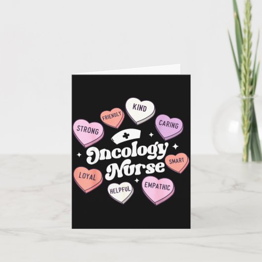 Valentines Day Oncology Nurse Cancer Suprt Groovy カード (正面)
