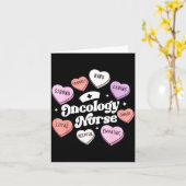 Valentines Day Oncology Nurse Cancer Suprt Groovy カード (黄色い花)