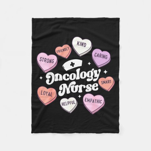 Valentines Day Oncology Nurse Cancer Suprt Groovy  フリースブランケット (正面)