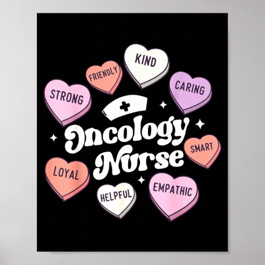 Valentines Day Oncology Nurse Cancer Suprt Groovy  ポスター (正面)