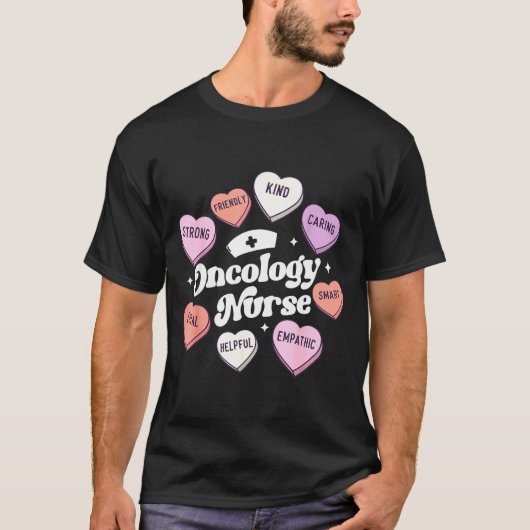 Valentines Day Oncology Nurse Cancer Suprt Groovy  Tシャツ (正面)