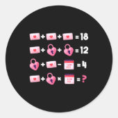 Valentines Day Order Of Operations Valentines Math ラウンドシール (正面)