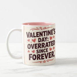 Valentine's day overated since forever chic ツートーンマグカップ